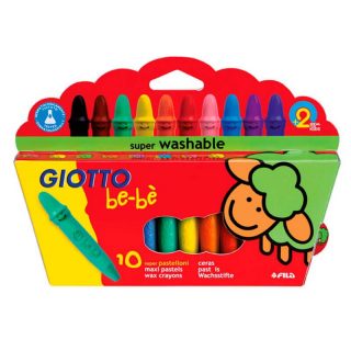 Giotto Be-bé - Crayones de Cera Lavables x10 + Sacapuntas