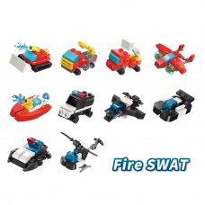 Display Fire SWAT & Fire 10 cajitas Figuras 3en1 para Armar