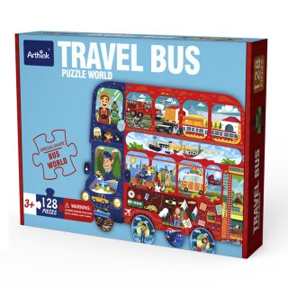 Puzzle Viajes con Forma Bus Doble Piso 128 Piezas