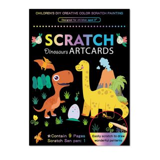 Set Papel Esgrafiado Scratch con 9 láminas de Dinosaurios