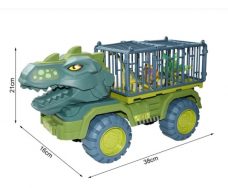 Juguete Dinosaurio Camión Grande + 3 Dino Autos + Accesorios